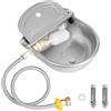 MasXirch Abbeveratoio in Acciaio Inox con Tappo di Scarico, Connettore, Tubo Flessibile Intrecciato e Viti di Montaggio, Abbeveratoio Automatico con Valvola a Galleggiante per Cavalli Cani Bovini Pecore Maiali