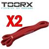 TOORX PROFESSIONAL LINE KIT RISPARMIO TOORX con 2 Power Band elastico di resistenza ad anello, colore rosso - Dimensioni 2080 x 4,5 x 13 mm