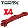 TOORX PROFESSIONAL LINE Power Band elastico di resistenza ad anello, colore rosso - Dimensioni 2080 x 4,5 x 13 mm