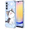 YUXING Cover Trasparente per Samsung Galaxy A15 5G - Custodia Protettiva Sottile in TPU Morbido Antiurto con Carino Motivo Disegno Cool (Cat)