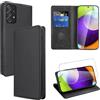 Vauki Cover per Samsung Galaxy A52s 5G/A52 4G/5G con 1 Vetro Temperato Custodia in Pelle PU Slot Schede Flip TPU Silicone Case Supporto Stand Magnetica Antiurto Caso Samsung A52s 5G 6.5, Nero