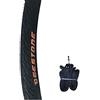 ECOVELO 1 Copertone + 1 CAMERA D'ARIA 700 x 25C (25-622) Deestone ON OFF ROAD, Corsa, Gravel Bike D839 Nero | Pneumatico Stradale In Gomma Bici