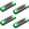 WASAGA Luci di Avvertimento Solari, Mini Riflettore Solare del LED Impermeabile con Il Modo Automatico della Luce del Flash per la Bici Auto Moto Scooter (4 Pacco) (Verde)