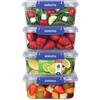 Sistema KLIP IT PLUS Contenitori per la conservazione degli alimenti | 1 l | Set di contenitori ermetici da 4 pezzi | Guarnizione a prova di perdite | Clip di bloccaggio facile | Senza BPA