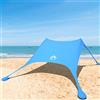 Night Cat Tenda da Spiaggia in Lycra Tendalino Parasole Protezione UV UPF50+ con Ancoraggi a Sacco di Sabbia Portatile per Picnic Pesca Campeggio