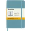 Moleskine Classic Notebook, Taccuino a Righe, Copertina Morbida e Chiusura Elastica, Formato Pocket 9 x 14 cm, Colore Azzurro, 192 Pagine