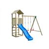 LOSA LEGNAMI Gioco da giardino Torre in legno con scivolo e altalena doppia