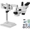 VEVOR Microscopio Stereo Trinocularea 3.5X-90X con Fotocamera LCD Doppio Braccio