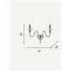 Ondaluce APPLIQUE GALA 2 LUCI ATTACCO E14 BIANCO E CROMO L.37CM