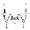 Ondaluce APPLIQUE LIVIA 2 LUCI BIANCO- TRASPARENTE E CROMO ATTACCO E14 L.35CM