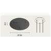 Ondaluce OBA0027 BASE TONDA 3 FORI NERO D.50CM H.3,5CM PER SOSPENSIONE