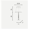 Ondaluce LUME PICCOLO DIDO 1 LUCE OTTANIO E CROMO ATTACCO E14 D.25CM