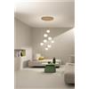 Ondaluce SOSPENSIONE JEWEL 8 LUCI ORO VETRO BIANCO SATINATO ATTACCO E14 VETRO D.15-17CM