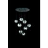 Ondaluce SOSPENSIONE JEWEL 8 LUCI NERO VETRO FUME' ATTACCO E14 VETRO D.15-17CM