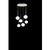 Ondaluce SOSPENSIONE JEWEL 6 LUCI ORO VETRO BIANCO SATINATO ATTACCO E14 VETRO D.15-17CM