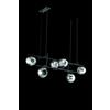 Ondaluce SOSPENSIONE JEWEL 6 LUCI NERO VETROFUME' ATTACCO E14 VETRO D.15CM L.115CM RETTANGOLARE