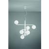 Ondaluce SOSPENSIONE GIZAH BIANCO VETRI OPALI 6 LUCI ATTACCO E14 PIU' LED INTEGRATO 5W 420LM