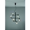 Ondaluce SOSPENSIONE GIZAH NERO VETRI FUME' 6 LUCI ATTACCO E14 PIU' LED INTEGRATO 5W 420LM