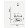 Ondaluce LAMPADARIO LIVIA 12 LUCI BIANCO- TRASPARENTE E CROMO ATTACCO E14 D.85CM