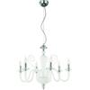 Ondaluce LAMPADARIO DEBUSSY 6 LUCI BIANCO SATINATO CROMO ATTACCO E14 D.72CM