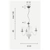 Ondaluce LAMPADARIO DEBUSSY 3 LUCI OTTANIO E CROMO ATTACCO E14 D.50CM