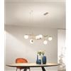 Ondaluce SOSPENSIONE JEWEL 6 LUCI ORO VETRO BIANCO SATINATO ATTACCO E14 VETRO D.15CM L.115CM RETTANGOLARE