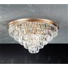 Ondaluce PLAFONIERA CASTLE 16 LUCI ATTACCO G9 GRANDE ORO D.80CM