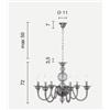 Ondaluce LAMPADARIO TEBE 6 LUCI TRASPARENTE E ORO ATTACCO E14 D.70CM