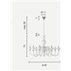 Ondaluce LAMPADARIO TEBE 8 LUCI TRASPARENTE E ORO ATTACCO E14 D.87CM