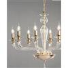 Ondaluce LAMPADARIO VILLA VETRO E METALLO 12 LUCI ORO E TRASPARENTE ATTACCO E14 D.85CM