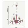 Ondaluce LAMPADARIO PAGANINI 12 LUCI RUBINO CROMO ATTACCO E14 D.84CM