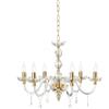 Ondaluce LAMPADARIO BRIGIDA 6 LUCI CRISTALLO E ORO ATTACCO E14 D.70CM