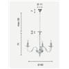Ondaluce LAMPADARIO RAVEL 3 LUCI ATTACCO E14 BIANCO E CROMO D.60CM