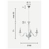 Ondaluce LAMPADARIO RAVEL 3 LUCI ATTACCO E14 CRISTALLO E ORO D.60CM