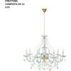 Ondaluce LAMPADARIO OPERA 12 LUCI TRASPARENTE E ORO ATTACCO E14 VETRO E CRISTALLO D.100CM