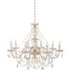 Ondaluce LAMPADARIO OPERA 8 LUCI TRASPARENTE E ORO ATTACCO E14 VETRO E CRISTALLO D.84CM