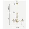 Ondaluce DALLAS/3 LAMPADARIO A SOSPENSIONE CROMO E CRISTALLO 3 LUCI ATTACCO E14 D.53CM