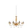 Ondaluce LAMPADARIO CECILIA 8 LUCI VETRO E CRISTALLO AMBRA E TRASPARENTE ATTACCO E14 D.85CM