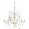 Ondaluce LAMPADARIO IN VETRO E CRISTALLO MARIA TERESA 9 LUCI ORO LP.MT-9T4