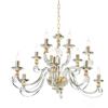 Ondaluce LAMPADARIO 1306 12 LUCI TRASPARENTE E ORO ATTACCO E14 D.100CM