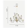 Ondaluce LAMPADARIO 1306 12 LUCI FUME' E CROMO ATTACCO E14 D.100CM