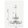Ondaluce LAMPADARIO 1306 (8+4) 2 PIANI BIANCO E CROMO ATTACCO E14 D.93CM