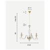 Ondaluce LAMPADARIO 1306 3 LUCI BIANCO E CROMO ATTACCO E14 D.62CM