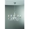 Ondaluce LAMPADARIO 1306 5 LUCI TRASPARENTE E CROMO ATTACCO E14 D.76CM