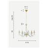 Ondaluce LAMPADARIO 1306 5 LUCI FUME' E CROMO ATTACCO E14 D.76CM
