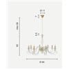 Ondaluce LAMPADARIO 1306 8 LUCI FUME' E CROMO ATTACCO E14 D.84CM