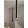 Ondaluce SOSPENSIONE TUBIC NERO E ORO H.54CM D.2,5CM LED 3000K 390LM 7W