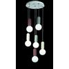Ondaluce SOSPENSIONE MIX ROCK 6 LUCI ATTACCO G9 BASE TONDA D.30CM CEMENTO E VETRO