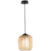 Ondaluce SOSPENSIONE BONNIE 2 VETRO AMBRA 1 LUCE ATTACCO E27 D.22CM H.26CM