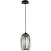 Ondaluce SOSPENSIONE BONNIE 3 VETRO FUME' 1 LUCE ATTACCO E27 D.15CM H.29CM